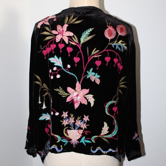 NWT Johnny Was 3J Workshop Biya JWLA Embroidered Velvet Bolero Amarylla Jacket - Picture 4 of 8